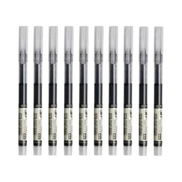 Imagem de Canetas Gel Tipo Agulha Pretas, Azuis E Vermelhas 10PCS Material De Pa