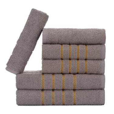 Imagem de Jogo de Toalhas 5 Peças Algodão – 2 Banho, 2 Rosto, 1 Tapete Antiderrapante para Banheiro, Conforto e Absorção (Cinza)