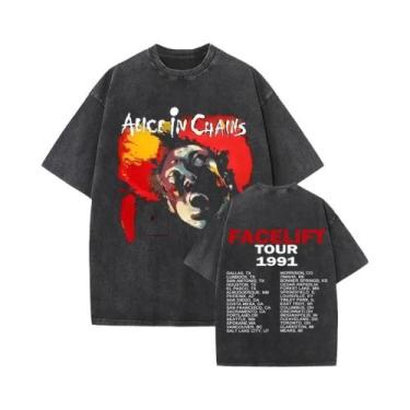 Imagem de Camiseta Vintage Masculina Da Banda De Rock Alice in Chains, Estilo Y2