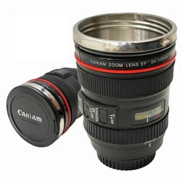 Imagem de COPO 3D LENTE CAMERA FOTOGRAFICA CANECA TERMICA PLASTICO E ALUMINIO 350ML (COPO 2)
