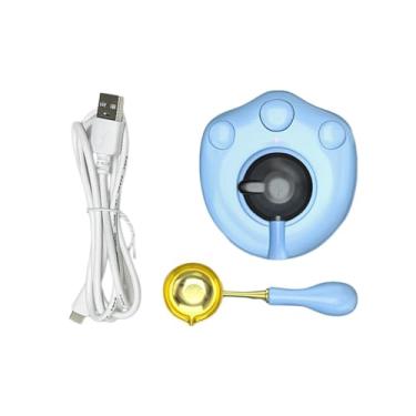 Imagem de Aquecedor elétrico de vedação de cera e colher para derreter bastões de vedação de cera e contas de cera, forno elétrico de cera para estampagem de, azul