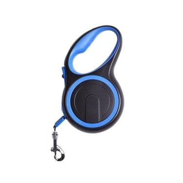 Imagem de Coleira retrátil de nylon durável de 3/5/8 m com guia extensível automática 、 Corda para passear para cães grandes (azul, 5 m - 20 kg)