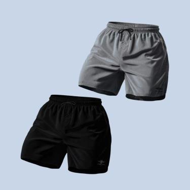 Imagem de Kit 2 Shorts Bermuda Mauricinho Masculino Praia Academia Básico Casual-Masculino