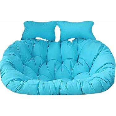 Imagem de Almofada de substituição impermeável para cadeira suspensa dupla em formato de ovo, 150 x 110 cm (59 x 43 polegadas), almofada para rede de 2 lugares (150 x 110 cm/59 x 43 polegadas)