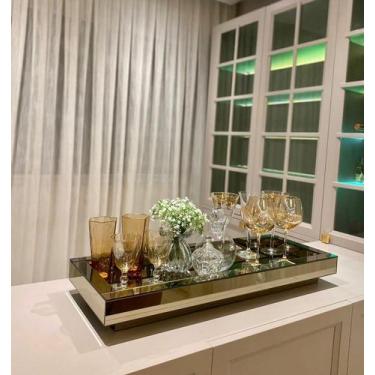 Imagem de Bandeja Espelho Bronze Sala Cozinha Decoração Inova Decor