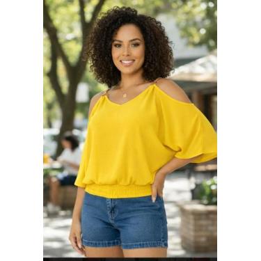 Imagem de Blusa Femenina Viscolaycra Ombro Vazado De Corrente Alcinha - modanasc