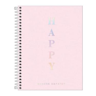 Imagem de Caderno Espiral Capa Plástica Happy 80 Folhas TILIBRA Rosa, Rosa
