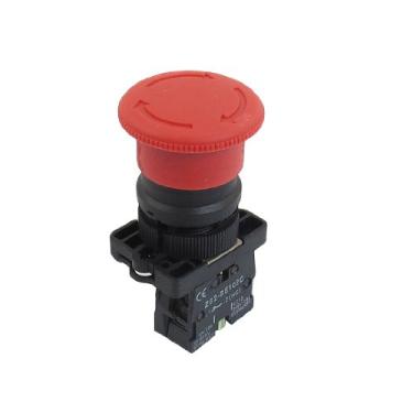 Imagem de Interruptor de botão de parada de emergência de cogumelo vermelho NC N/C 600V 10A ZB2-ES542 22 mm