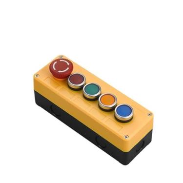 Imagem de Caixa de controle de botão com parada de emergência 1/2/3/4/5 caixa de botão caixa de botão industrial caixa de controle de botão à prova d'água (5 furos B)