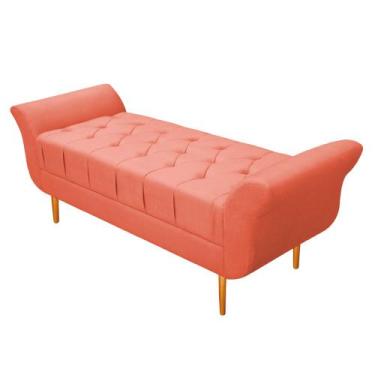 Imagem de Recamier Estofado Ari 160 cm Queen Size Suede Coral - Doce Sonho Móvei