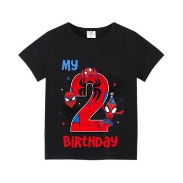 Imagem de Camiseta Infantil Do Homem-Aranha Para O Verão, Impressão Digital De A