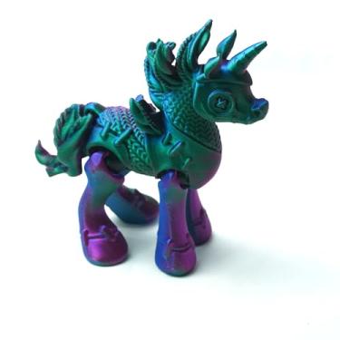 Imagem de Unicórnio impresso em 3D, brinquedos fidget , animais misteriosos articulados flexíveis, presente surpresa para festivais, decoração de estatuetas domésticas, decorações de mesa executiva (RGB)