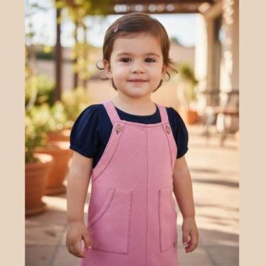 Imagem de Conjunto Salopete e Top Infantl Kely Kety, 06, Rosa