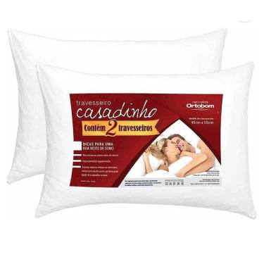 Imagem de Travesseiro 100% Poliester 2 Unid Casadinho Ortobom  45x20x65
