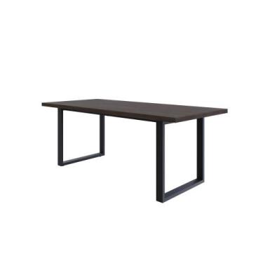 Imagem de Mesa de Jantar Queens R 200x90x77cm - Compace, Terracota/Est.Preta