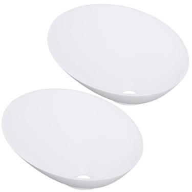 Imagem de Kit 02 Cubas De Apoio Meia Lua Para Banheiro Lavabo C01 Bm38w Branco Matte Fosca - Lyam