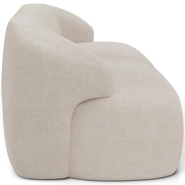 Imagem de Sofá 4 Lugares Curvo Orgânico Com 02 Poltronas Living 280cm Barolo L06 Linho Bege