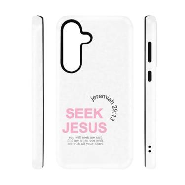 Imagem de qizjio Capa de telefone com versículo da Bíblia cristã, capa protetora à prova de choque para Samsung Galaxy S25