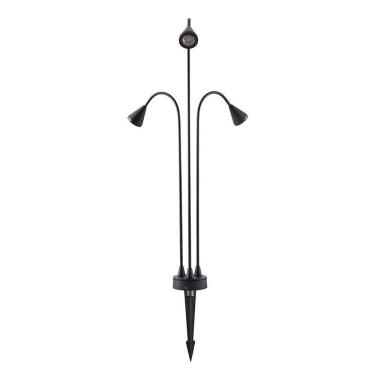 Imagem de Luminária De Jardim Nordecor Wedi Triplo 6489 Led 15w Bivolt Preto 3000k Luz Amarela