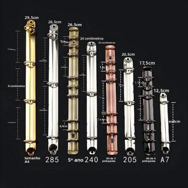 Imagem de Clipes De Encadernação Metálicos A4 A5 B5 A6 Com Diâmetro De 2cm, Tira