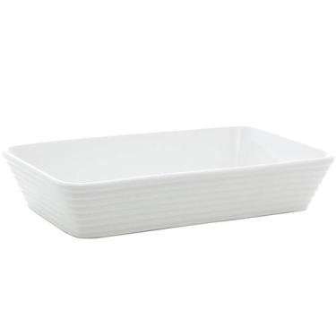 Imagem de Travessa de Porcelana Branca Linea Lyor 20,5x15,5cm Refratária Rasa Pr