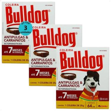 Imagem de Coleira antipulgas e carrapatos bulldog 7 com 64cm e 25g para cães cov