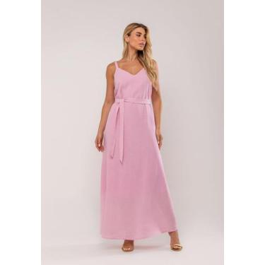 Imagem de Vestido Longo Com Faixa Na Cintura Rosa Salvatore, G