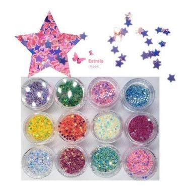 Imagem de Glitter Estrela Prego 3d Ultrafinos Lantejoulas Flocos Promo - OEM