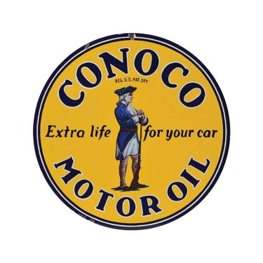Imagem de Decoração de parede com placa de estanho Conoco Motor Oil Vintage Iron 30cm