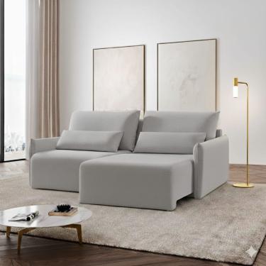 Imagem de Sofá Retrátil E Reclinável Pequim Caixa Zero 1,80m - Prata