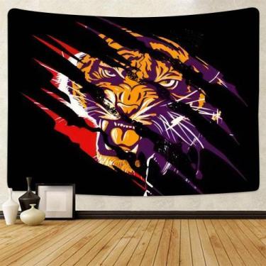 Imagem de Tapeçaria Animal Tiger Microfabric Fiber 150x150cm para quarto - yiwei