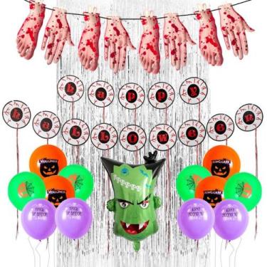 Imagem de Kit de balões Halloween Bloody Hand 18 balões de látex - yiweisai