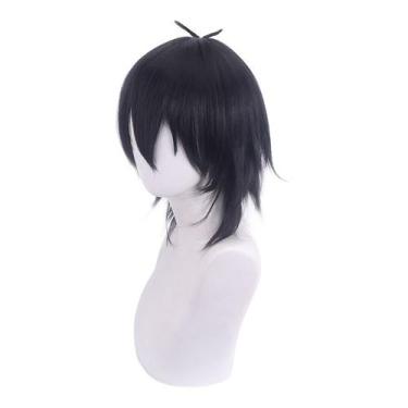 Imagem de Peruca Cosplay e tesoura Sevens Mrs Meis, cabelo sintético 35 cm - yiw