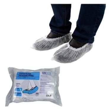 Imagem de Kit 1000 Propé Sapatilha Descartável TNT com Elástico - 10 Pacote com 