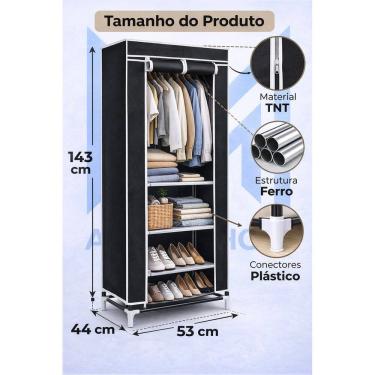 Imagem de Guarda Roupa Portatil Organizador Dobravel Roupas Tenis Espaçoso