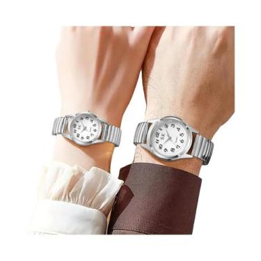 Imagem de Relógios De Pulso Casuais Unissex Com Pulseira Elástica - Pacote Com 2