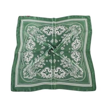 Imagem de Lenço De Seda Satin Vintage Paisley 70x70 Estilo Europeu-Americano Com