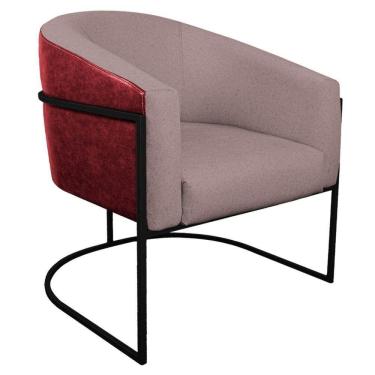 Imagem de Poltrona Base De Ferro Preto Factor Vermelho E Rosê