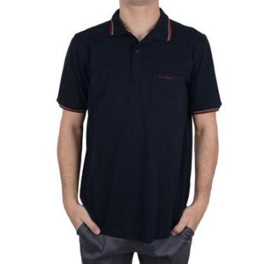 Imagem de Camisa Polo Masculina Pierre Cardin MC Piquet  Preta - 45530-Masculino
