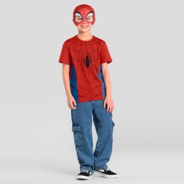 Imagem de Camiseta infantil menino Homem-Aranha com máscara Brandili-Masculino