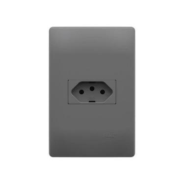 Imagem de Tomada Fame Habitat Onix 2p+t 10a Com Placa 4x2 Onix - FAME BRASIL