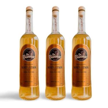 Imagem de Kit 3 Cachaças DEBUENA Mel Limão Honey & Lemon 700 ml 