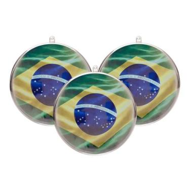 Imagem de Esfera Acrílica 8cm Bandeira Brasil Enfeite Copa 50 Unidades - RUSSO A