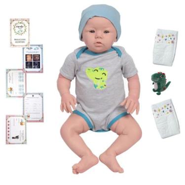 Imagem de Bebe Reborn Boneco Menino Abigail Carequinha + Itens - Cegonha Reborn 