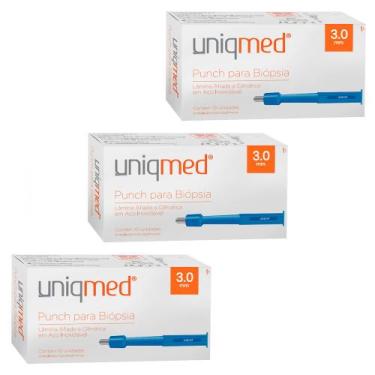 Imagem de Punch para biópsia 3,0mm kit 3cx uniqmed tamanho:3,0mm, 3,0MM