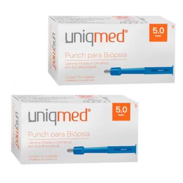 Imagem de Punch para biópsia 5,0mm kit 2cx uniqmed tamanho:5,0mm, 5,0MM
