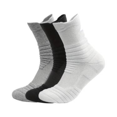 Imagem de Meias De Compressão Respiráveis Masculinas 3 Pares Com Alta Elasticida