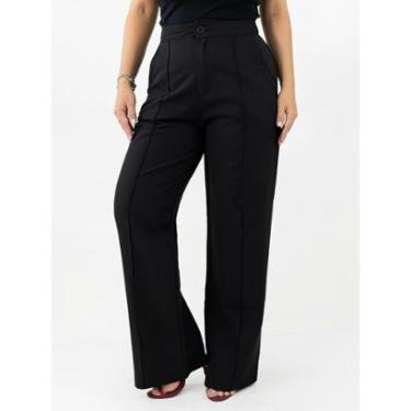 Imagem de Calça Feminina Pantalona Tecido Cross Time Friso Alfaiataria Anticorpus-Feminino