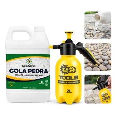 Imagem de Kit Cola Pedra 5l Vbrasil + Pulverizador De Pressão 2l