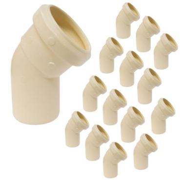 Imagem de Kit 15Und Joelho 50mm 45º p/ Esgoto Série Normal Amanco PVC